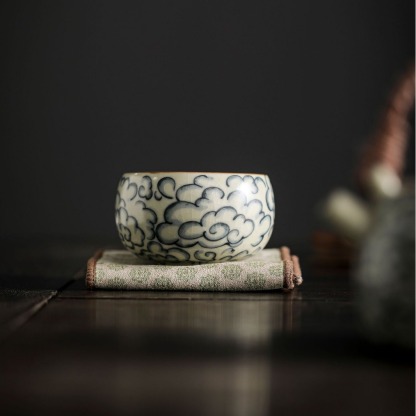 汝窯祥雲紋羅漢杯品茗杯