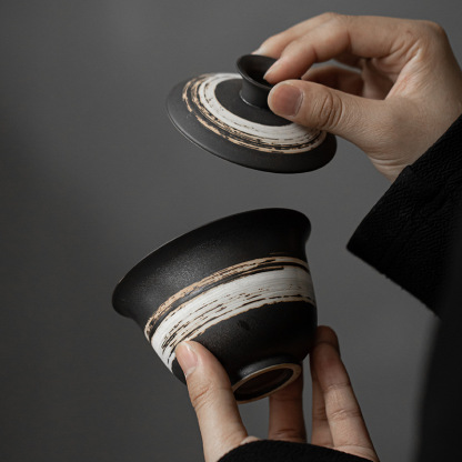 侘寂風二才蓋碗泡茶器