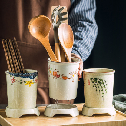 日式陶瓷筷子瀝水筒廚房置物架