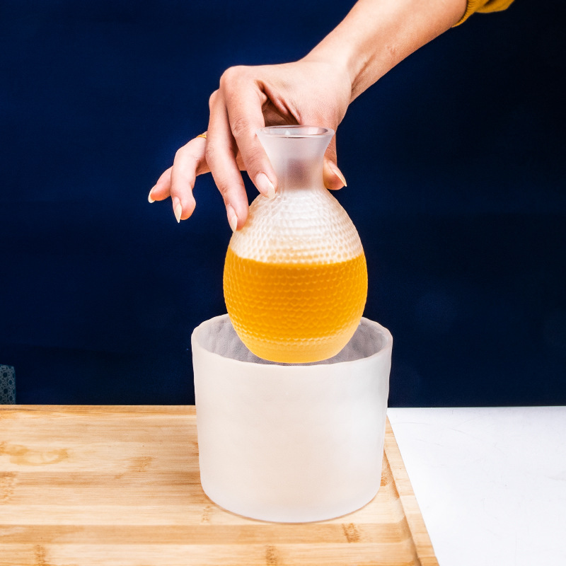 日式清酒壺套裝錘紋磨砂酒壺