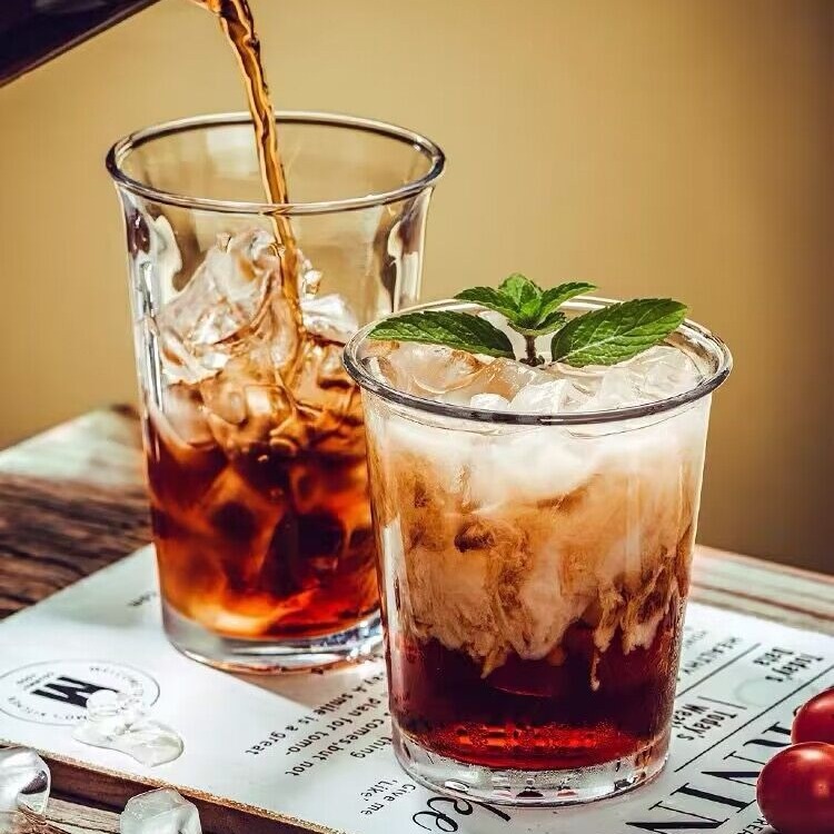 復古易拉罐捲邊拿鐵杯果汁杯