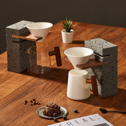 天然火山石咖啡滴漏過濾分享壺器具套裝