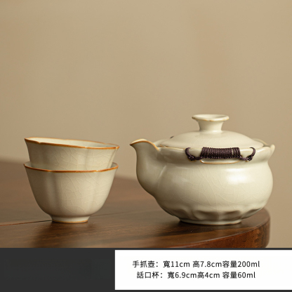桃枝手抓壺功夫茶具套裝