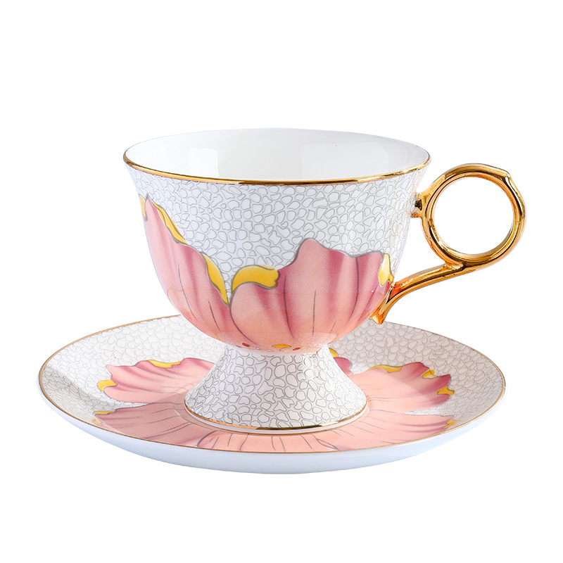 岩花歐式骨瓷咖啡杯碟套裝