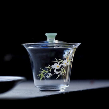 春歸高硼硅透明玻璃蓋碗