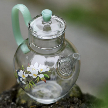 春歸耐高溫帶側把玻璃泡茶執壺