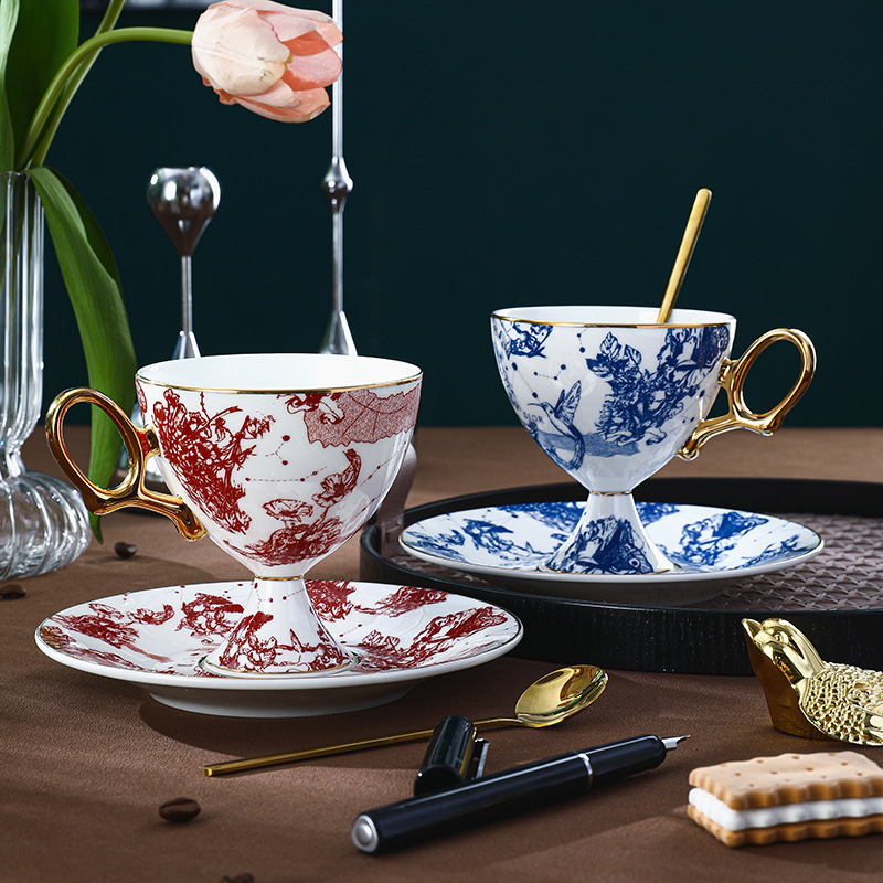 復古英式骨瓷咖啡杯碟套裝