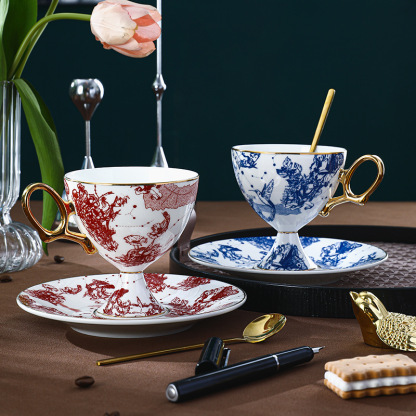 復古英式骨瓷咖啡杯碟套裝