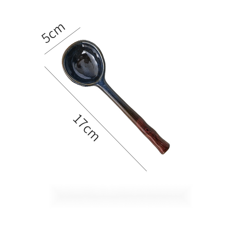 日式可愛釉下彩手繪小湯勺