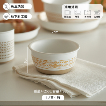 白色波點碗盤套裝