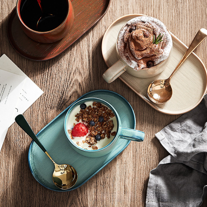 精緻早餐馬克杯水果盤