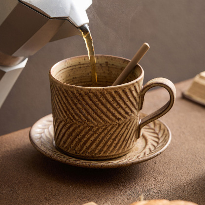 含羞草復古咖啡杯