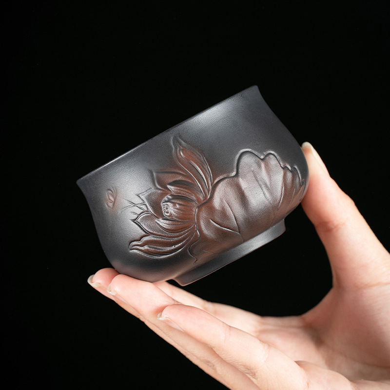 紫陶荷花主人杯