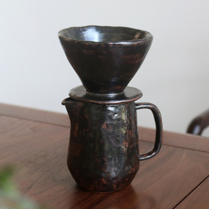 日式岩陶手藝手沖咖啡壺套裝