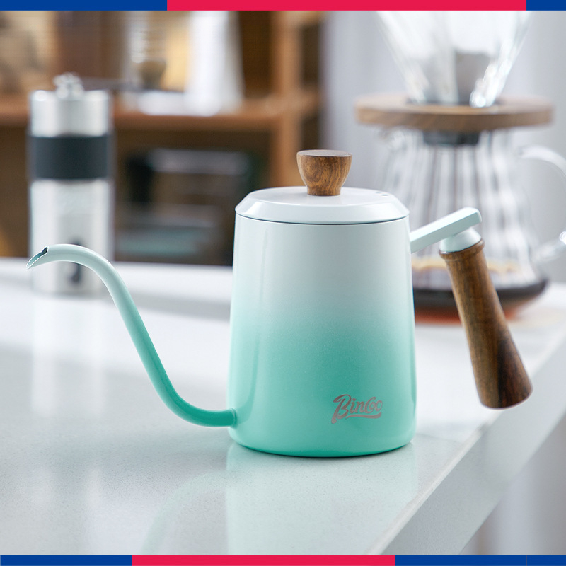 手沖咖啡壺細嘴掛耳壺木柄不銹鋼家用煮咖啡壺手磨咖啡機