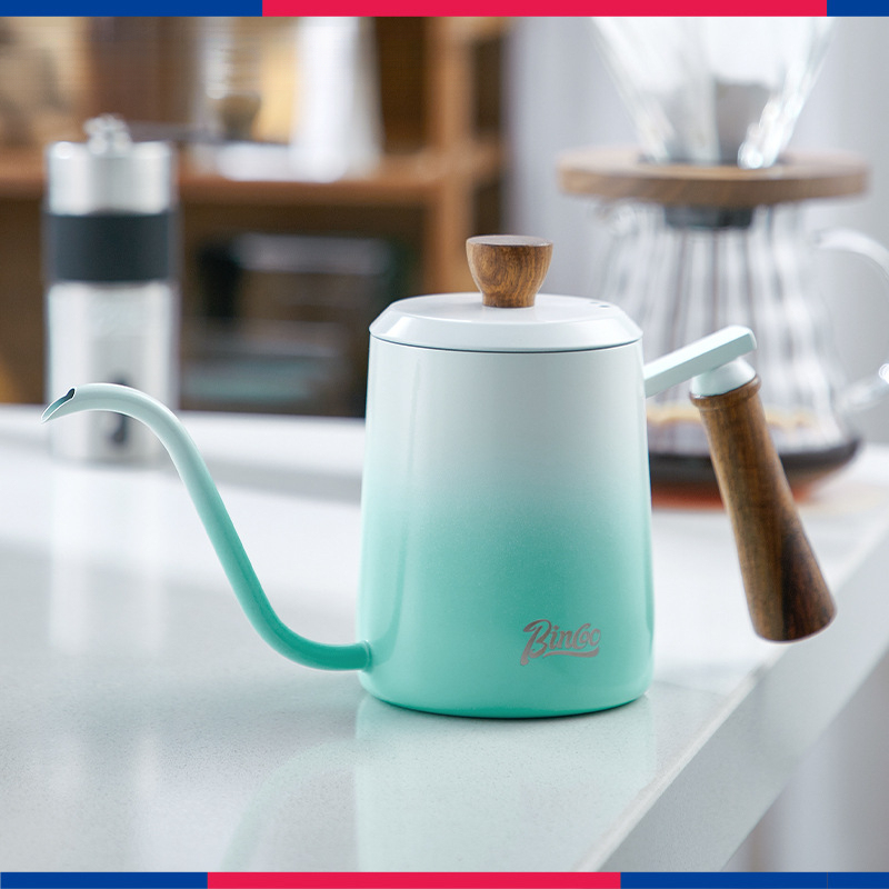 手沖咖啡壺細嘴掛耳壺木柄不銹鋼家用煮咖啡壺手磨咖啡機