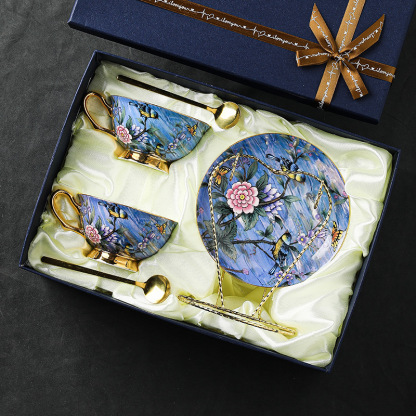 夢幻芝蘭骨瓷歐式英式下午茶杯碟套裝伴手禮