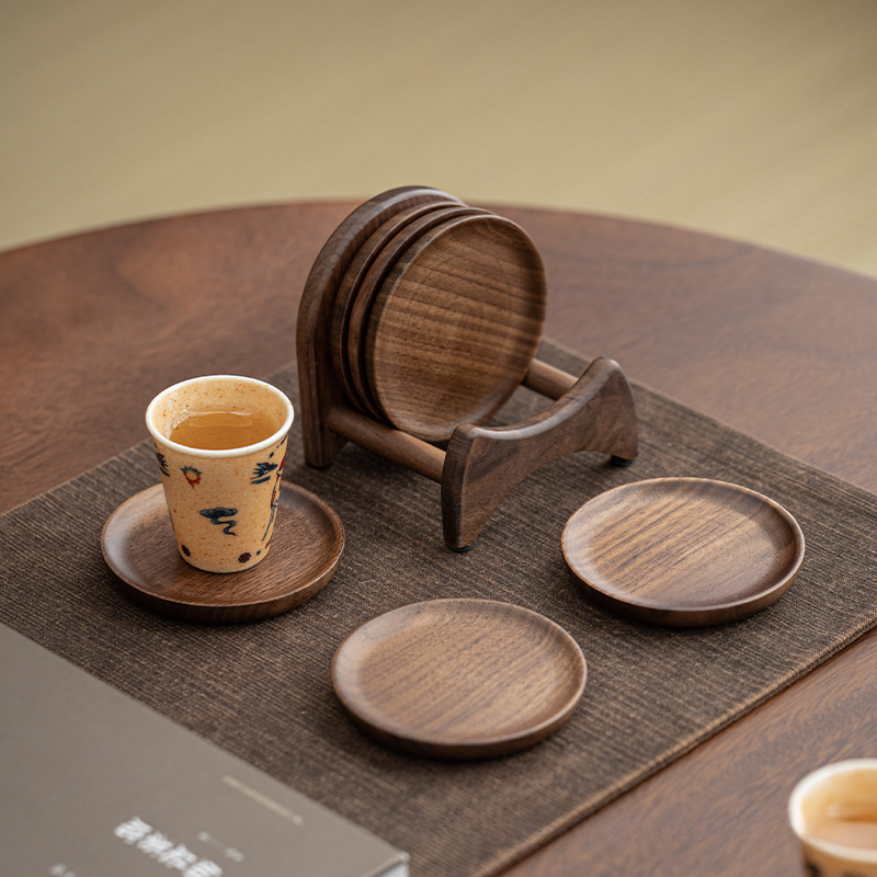 黑胡桃木茶杯墊