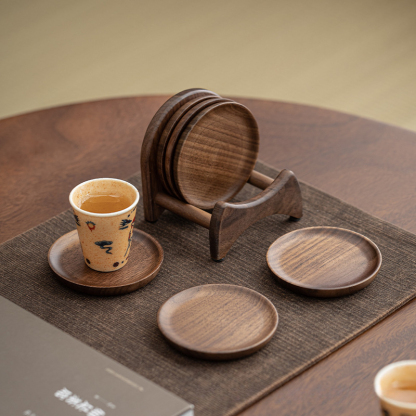 黑胡桃木茶杯墊