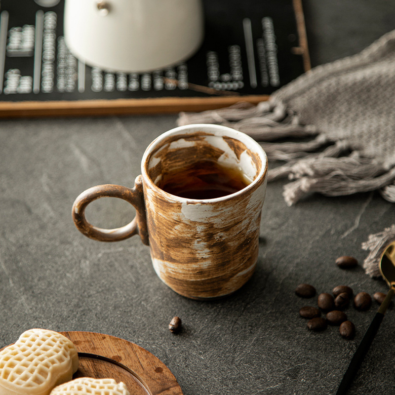 手工復古粗陶咖啡杯