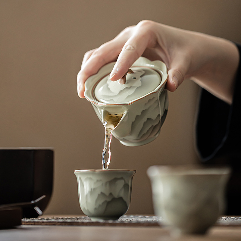 汝窯陶瓷手抓壺