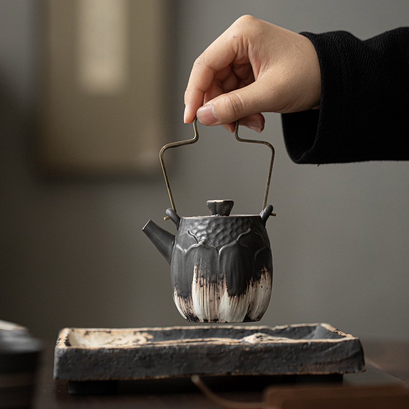 侘寂風荷頌提梁壺