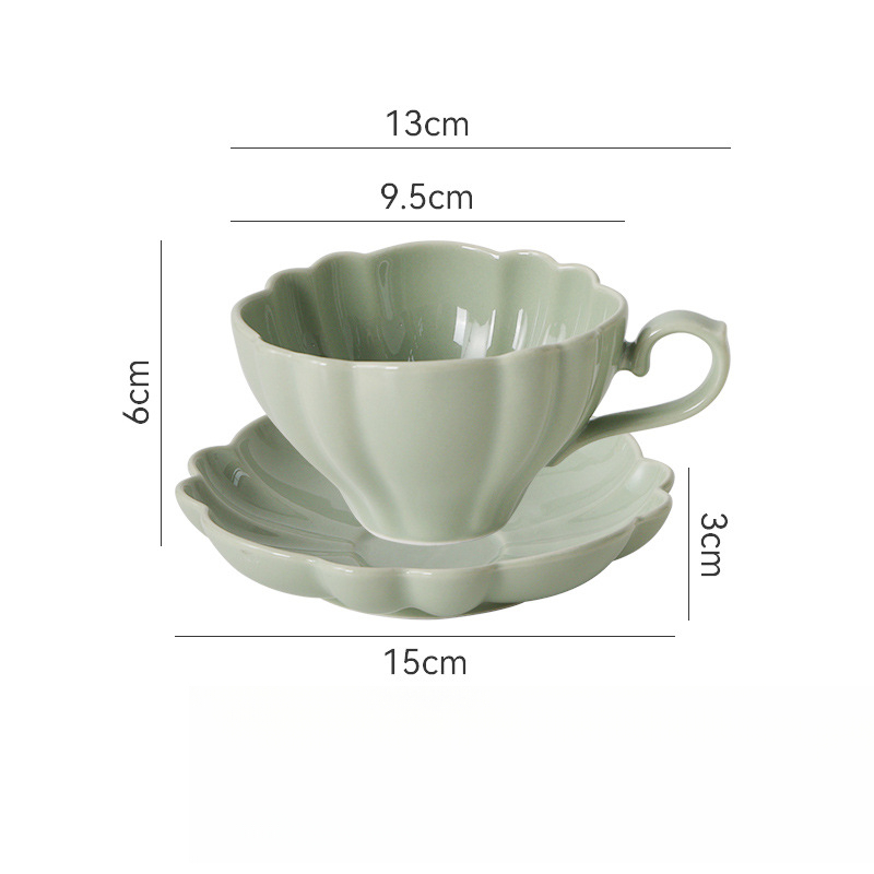 奶油系陶瓷純色咖啡杯