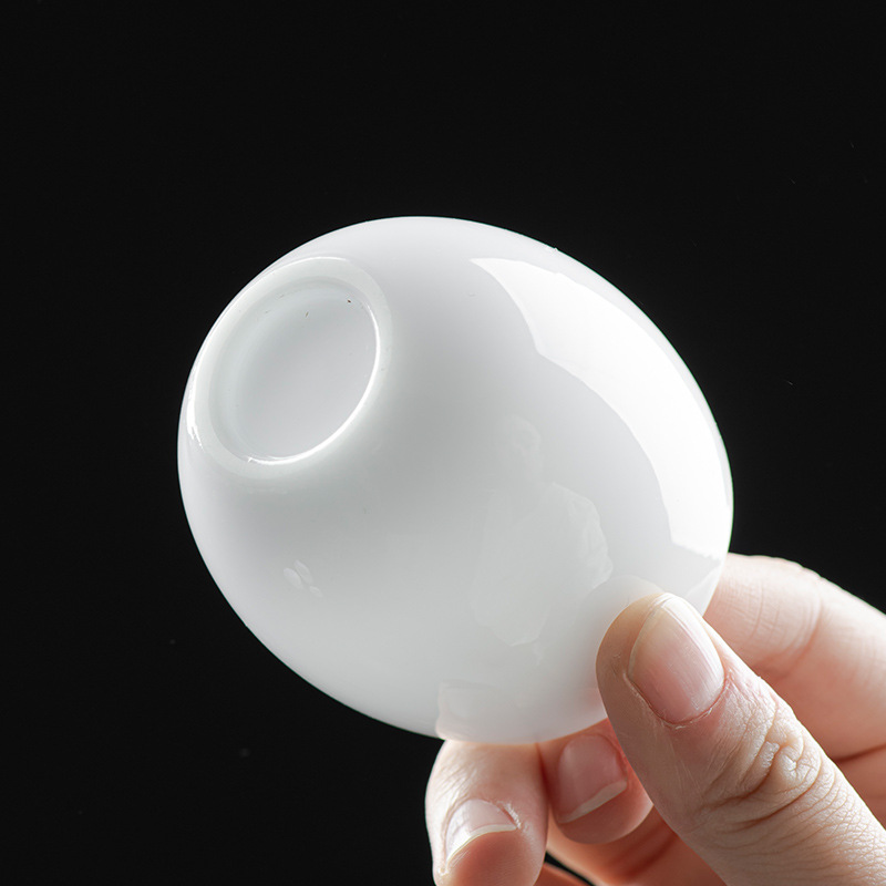 冰種羊脂玉品茗杯 白瓷主人杯