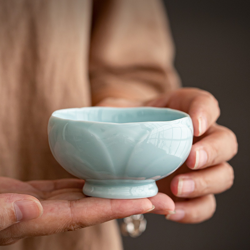 蓮花品茗杯陶