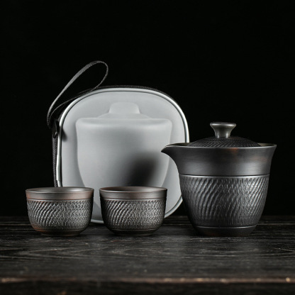 紫陶跳刀旅行快客杯茶具