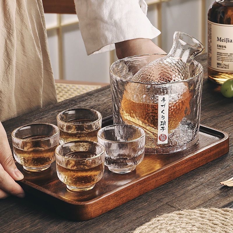 日式金邊錘紋溫酒壺套裝