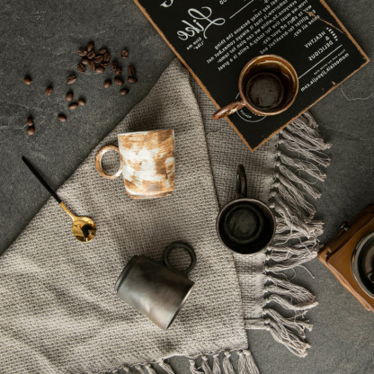 手工復古粗陶咖啡杯