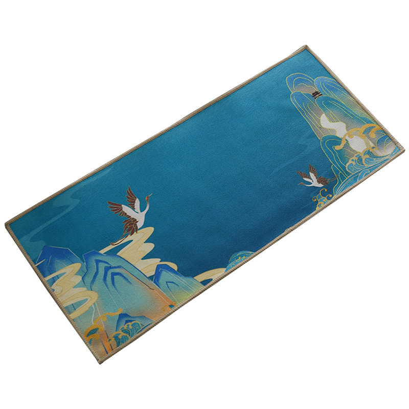 麂皮絨高檔茶巾復古彩繪茶墊