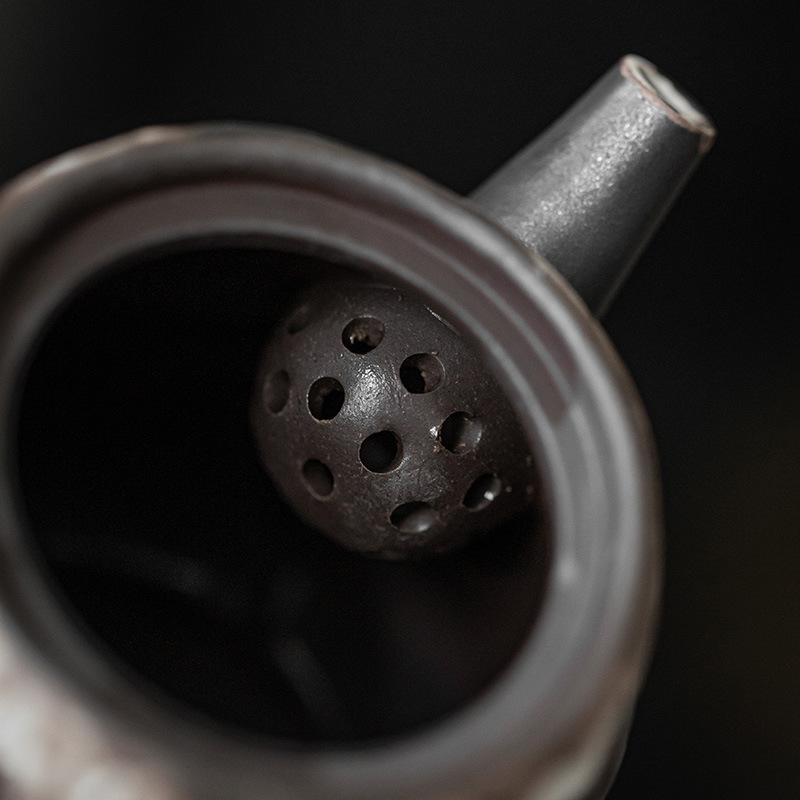 侘寂風浮雕蓮花圓韻壺