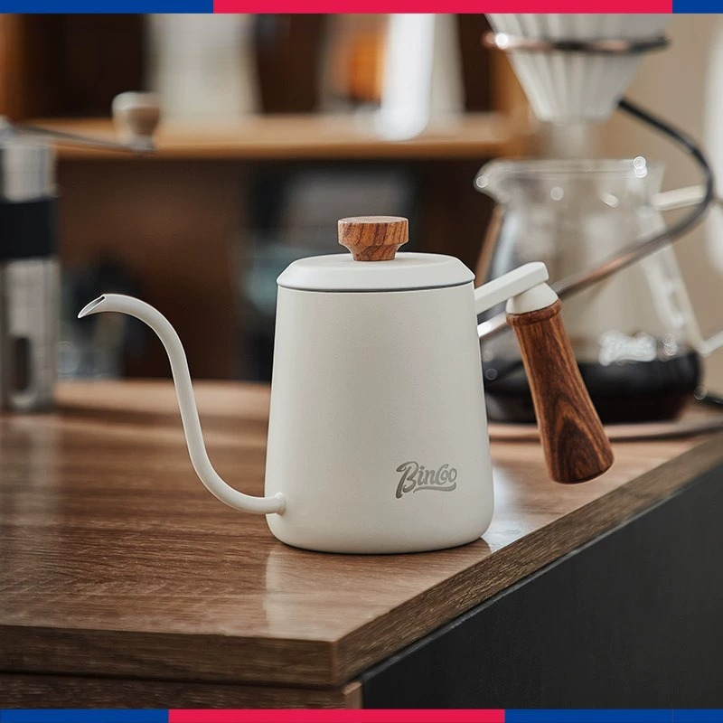 手沖咖啡壺細嘴掛耳壺木柄不銹鋼家用煮咖啡壺手磨咖啡機