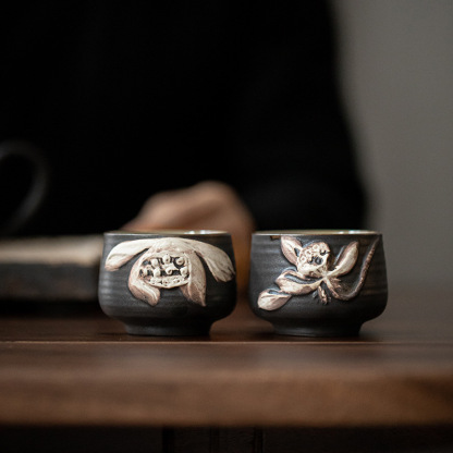 侘寂風開花結果套杯