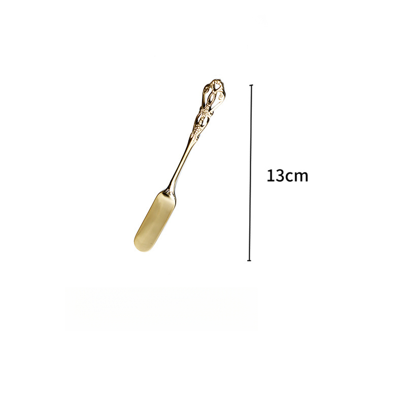 雕花鏤空不鏽鋼咖啡攪拌勺甜品勺
