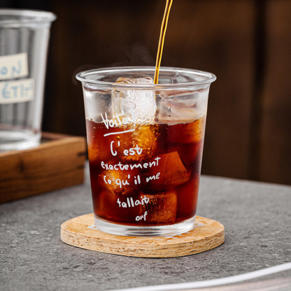 印花玻璃咖啡杯