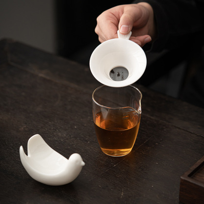 白瓷羊脂玉茶漏茶濾