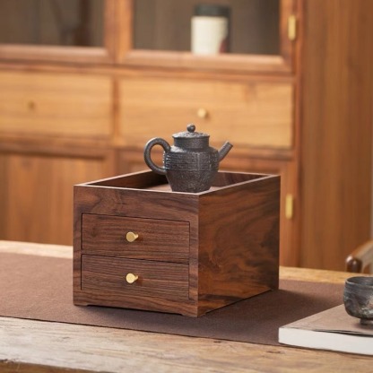 胡桃木桌面雙層玄關小抽屜