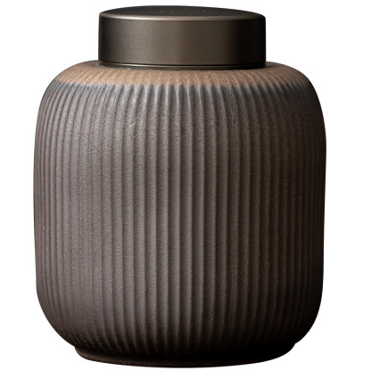 復古仿柴燒陶瓷茶葉罐