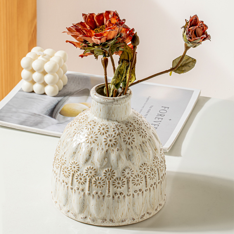 復古蒲公英收口花瓶