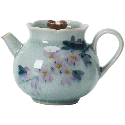 冰花手繪玉蘭花茶壺