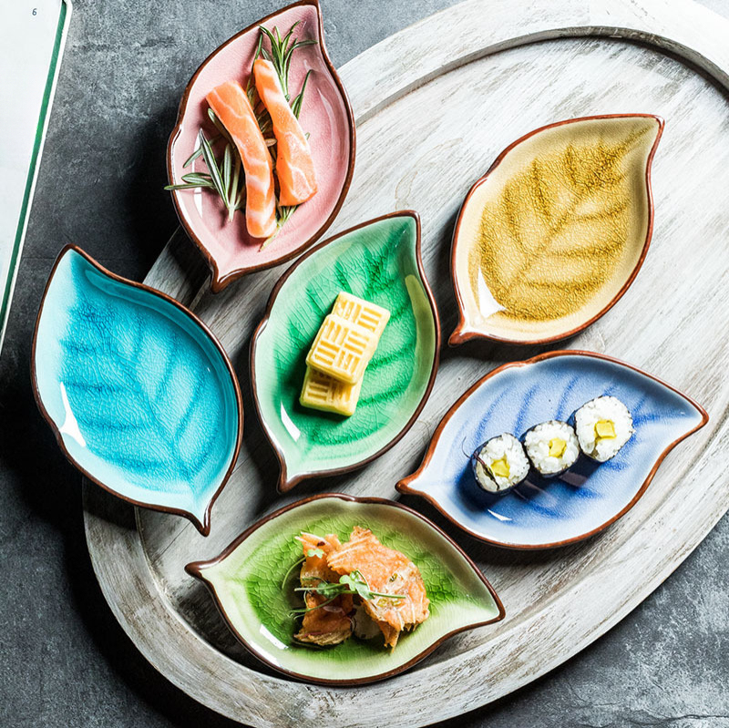 創意樹葉冰裂碟