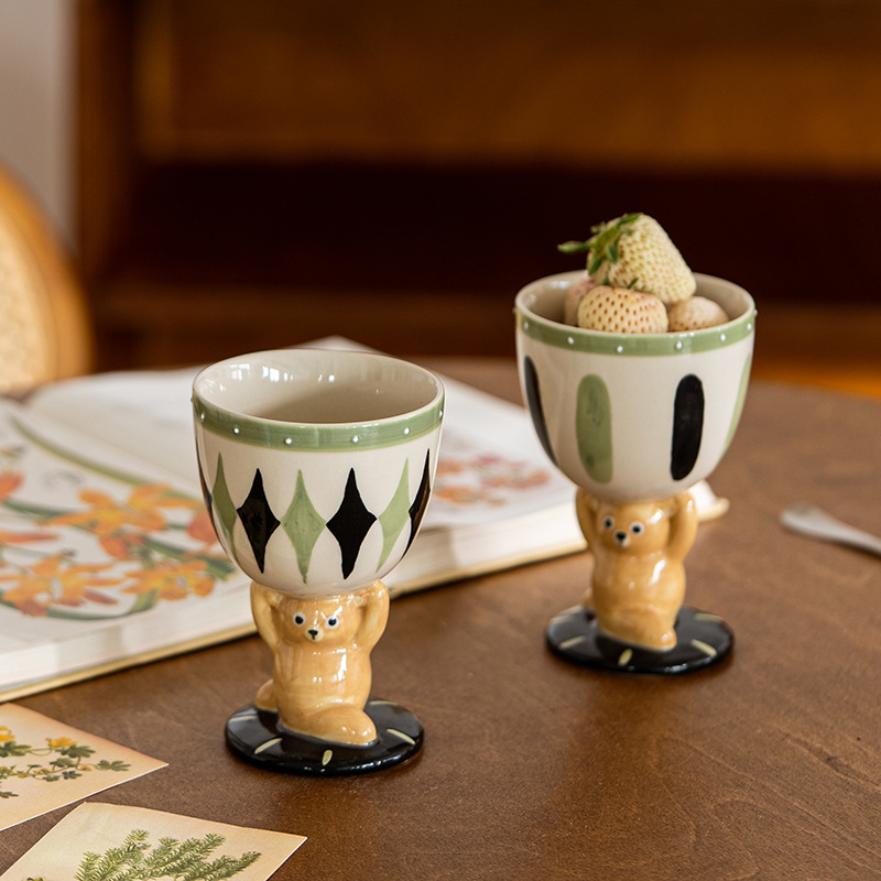 可愛手繪立體水杯