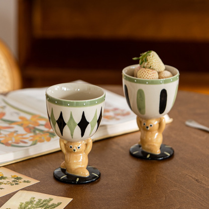 可愛手繪立體水杯