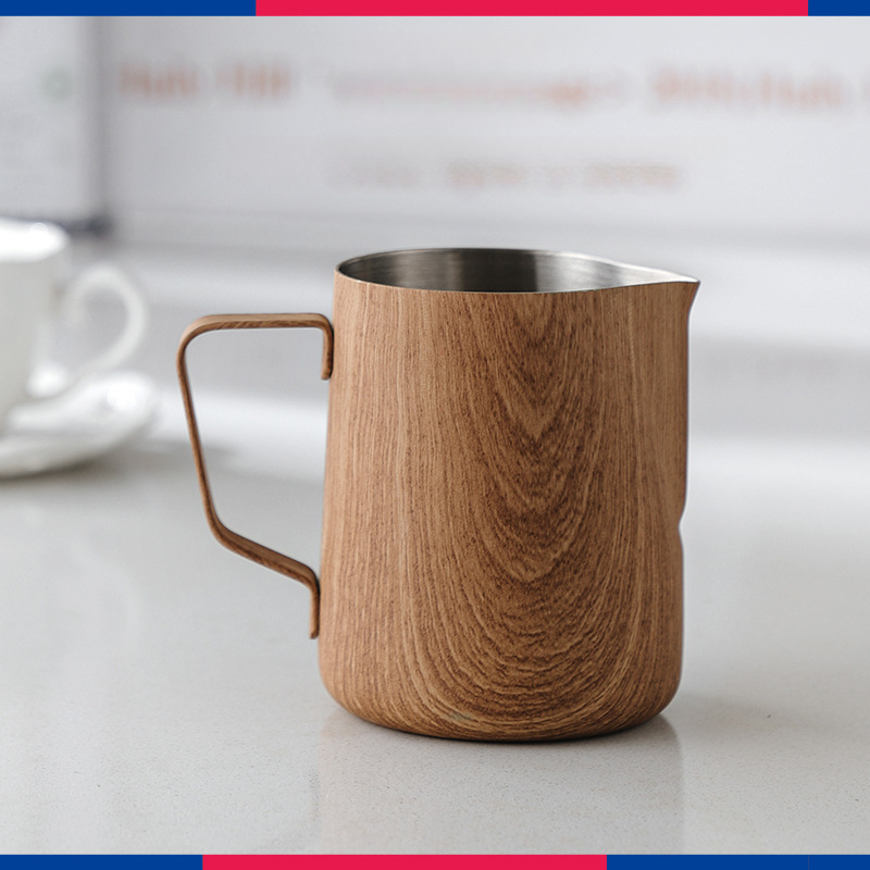 復古木紋色咖啡拉花缸