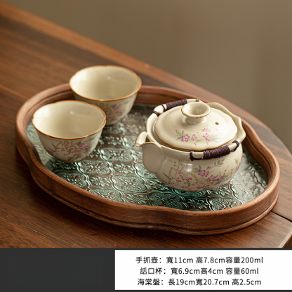 桃枝手抓壺功夫茶具套裝