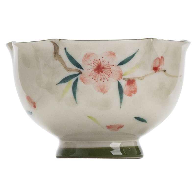 手繪桃花花蕾杯茶杯品茗杯