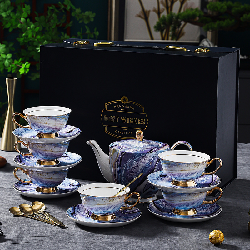 高級陶瓷復古下午茶杯禮盒咖啡杯套裝
